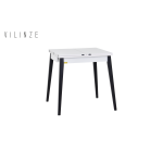 Avanos Ahşap Katlanır Kanatlı Mdf Mutfak Masası - 70x70+70 (70x140) cm Beyaz - Siyah