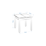 Avanos Ahşap Katlanır Kanatlı Mdf Mutfak Masası - 70x70+70 (70x140) cm Beyaz - Beyaz - Görsel 4