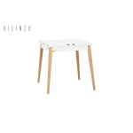 Avanos Ahşap Katlanır Kanatlı Mdf Mutfak Masası - 70x70+70 (70x140) cm Beyaz - Naturel