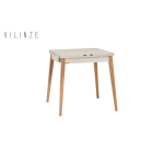 Avanos Ahşap Katlanır Kanatlı Mdf Mutfak Masası - 70x70+70 (70x140) cm Traverten - Naturel