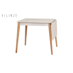 Avanos Katlanır Mdf Ahşap Mutfak Masası - 70x80 cm (70x120 cm) Traverten - Naturel