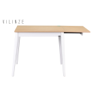 Avanos Katlanır Mdf Ahşap Mutfak Masası - 70x80 cm (70x120 cm) Naturel - Beyaz - Görsel 3