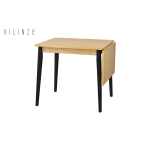 Avanos Katlanır Mdf Ahşap Mutfak Masası - 70x80 cm (70x120 cm) Naturel - Siyah