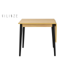 Avanos Katlanır Mdf Ahşap Mutfak Masası - 70x80 cm (70x120 cm) Naturel - Siyah - Görsel 2