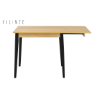 Avanos Katlanır Mdf Ahşap Mutfak Masası - 70x80 cm (70x120 cm) Naturel - Siyah - Görsel 3