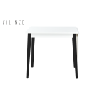 Avanos Katlanır Mdf Ahşap Mutfak Masası - 70x80 cm (70x120 cm) Beyaz - Siyah