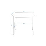 Avanos Katlanır Mdf Ahşap Mutfak Masası - 70x80 cm (70x120 cm) Beyaz - Naturel - Görsel 6