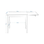 Avanos Katlanır Mdf Ahşap Mutfak Masası - 70x80 cm (70x120 cm) Beyaz - Naturel - Görsel 7