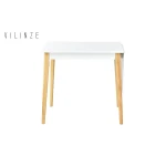 Avanos Katlanır Mdf Ahşap Mutfak Masası - 70x80 cm (70x120 cm) Beyaz - Naturel - Görsel 2