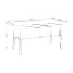 Avanos Sabit Mdf Mutfak Masası - 80x140 Cm Traverten - Siyah - Görsel 3