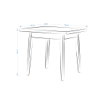 Avanos Sabit Mdf Mutfak Masası - 80x80 Cm Beyaz - Beyaz - Görsel 3