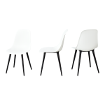 Eames Sandalye Avanos Ahşap Mutfak Masası Takımı - 70x120+30 cm Beyaz - Beyaz/Siyah - Görsel 3