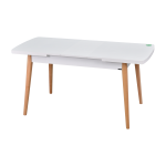 Eames Sandalye Avanos Ahşap Mutfak Masası Takımı - 70x120+30 cm Beyaz - Beyaz/Naturel - Görsel 6