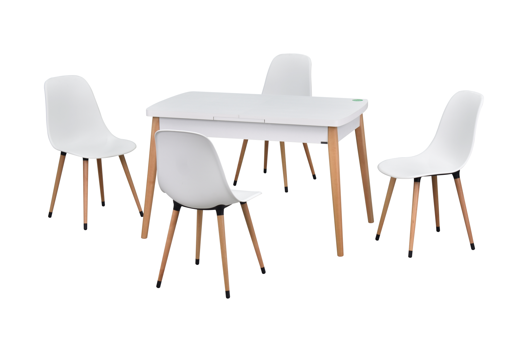 avanos-ak70120-eames-sandalye-takim-ideasoft3 Eames Sandalye Avanos Ahşap Mutfak Masası Takımı - 70x120+30 cm Beyaz - Beyaz/Naturel - Görsel 1