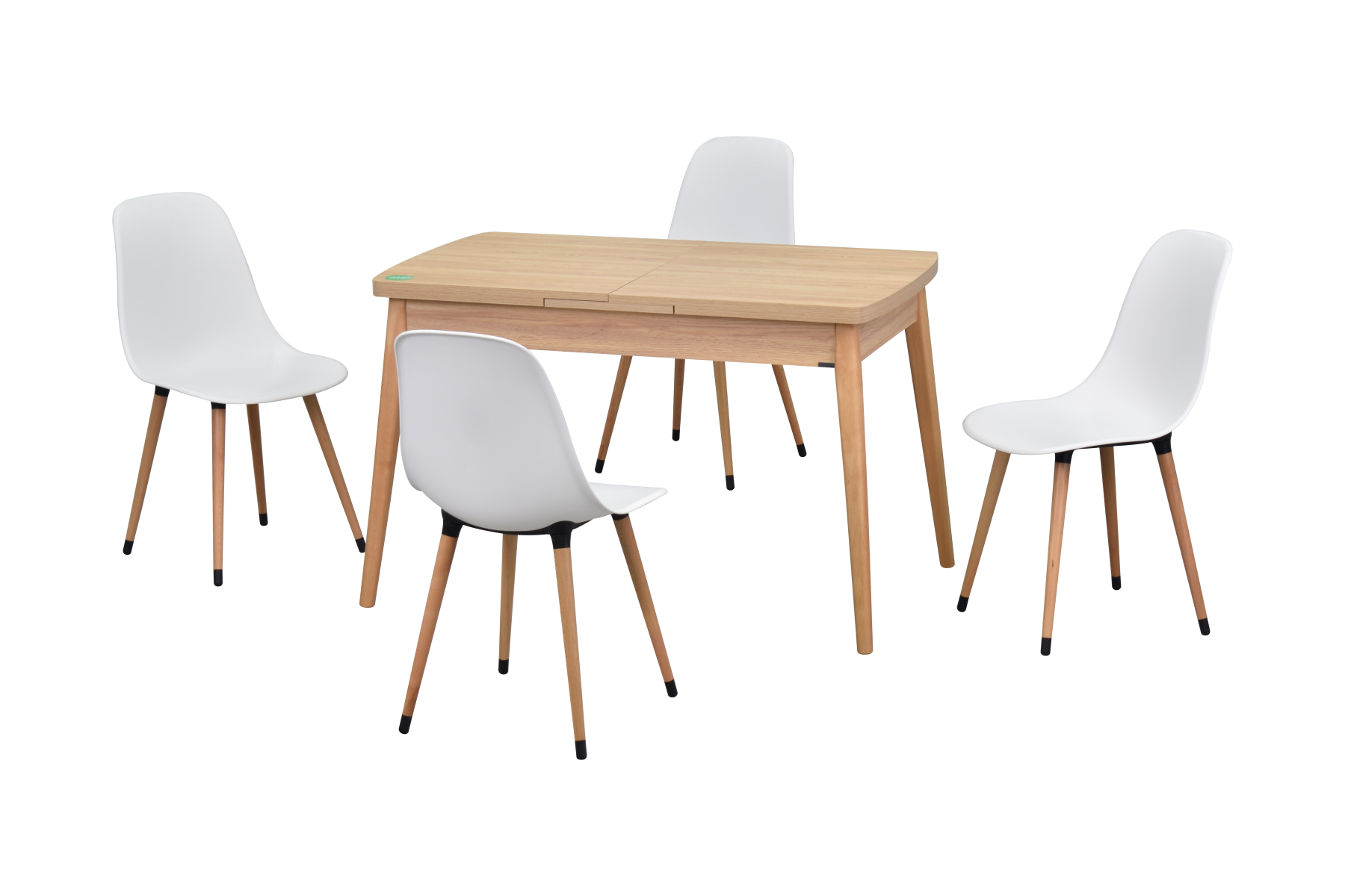 avanos-ak70120-eames-sandalye-takim-ideasoft7 Eames Sandalye Avanos Ahşap Mutfak Masası Takımı - 70x120+30 cm Beyaz - Naturel - Görsel 1