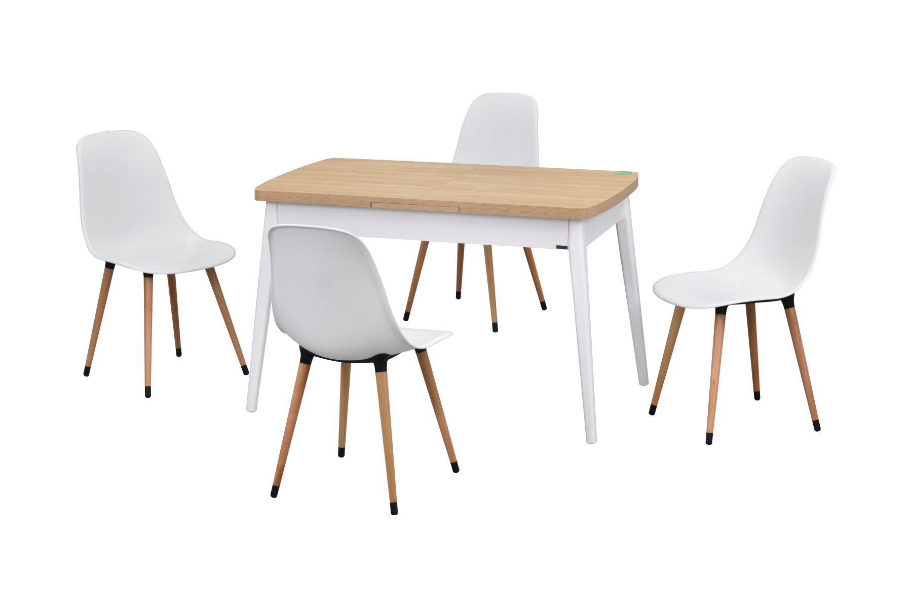 avanos-ak70120-eames-sandalye-takim-ideasoft9 Eames Sandalye Avanos Ahşap Mutfak Masası Takımı - 70x120+30 cm Beyaz - Naturel/Beyaz - Görsel 1