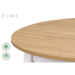 Avanos Yuvarlak Sabit Mdf Mutfak Masası - Q90 Cm Naturel - Beyaz - Görsel 2