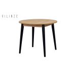 Avanos Yuvarlak Sabit Mdf Mutfak Masası - Q90 Cm Naturel - Siyah