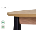 Avanos Yuvarlak Sabit Mdf Mutfak Masası - Q90 Cm Naturel - Siyah - Görsel 2