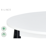 Avanos Yuvarlak Sabit Mdf Mutfak Masası - Q90 Cm Beyaz - Siyah - Görsel 2