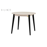 Avanos Yuvarlak Sabit Mdf Mutfak Masası - Q90 Cm Traverten - Siyah