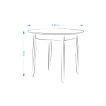 Avanos Yuvarlak Sabit Mdf Mutfak Masası - Q90 Cm Traverten - Naturel - Görsel 3