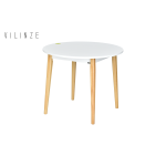 Avanos Yuvarlak Sabit Mdf Mutfak Masası - Q90 Cm Beyaz - Naturel