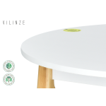 Avanos Yuvarlak Sabit Mdf Mutfak Masası - Q90 Cm Beyaz - Naturel - Görsel 2