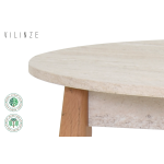 Avanos Yuvarlak Sabit Mdf Mutfak Masası - Q90 Cm Traverten - Naturel - Görsel 2