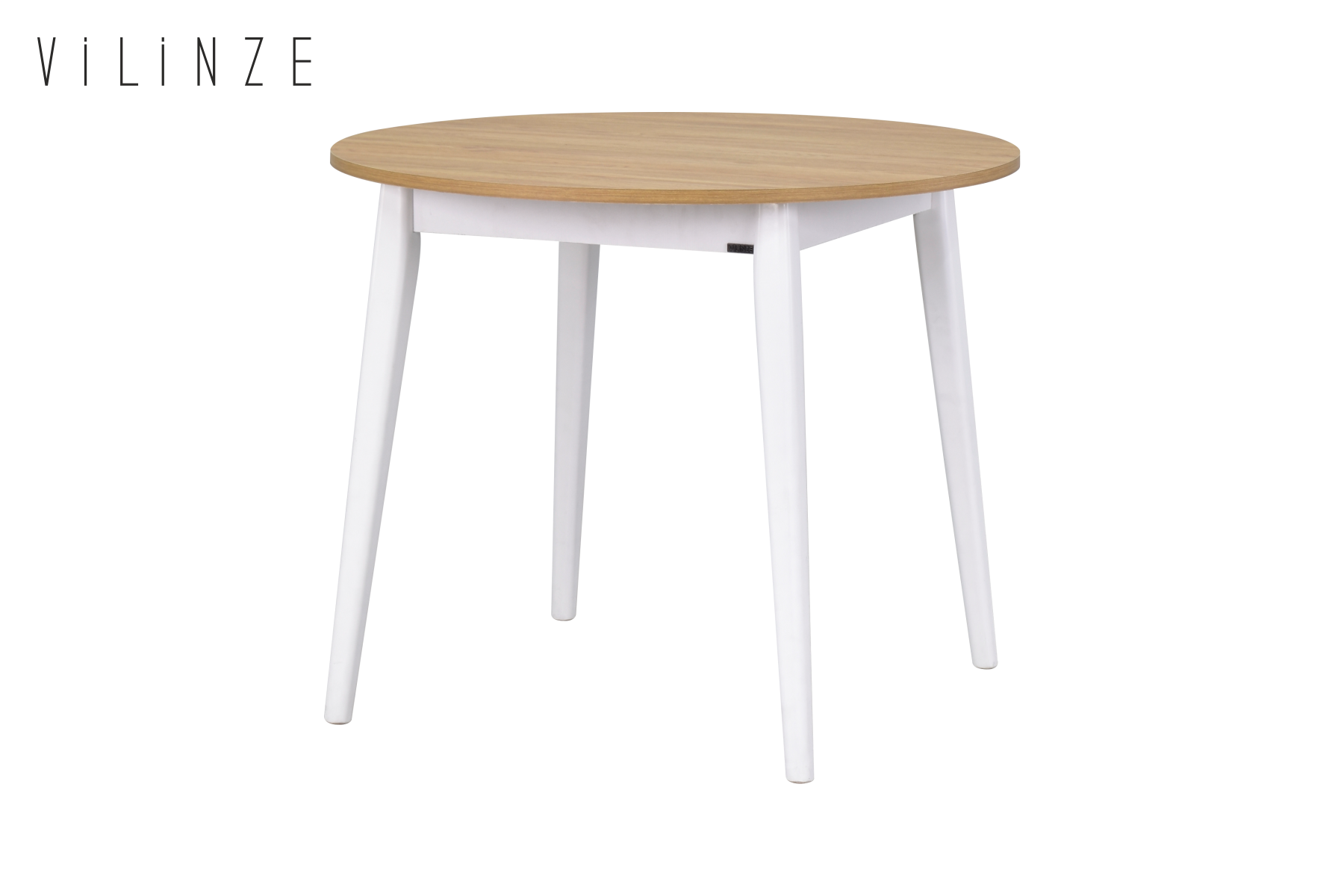 avanos-q91-ideasoft9 Avanos Yuvarlak Sabit Mdf Mutfak Masası - Q90 Cm Naturel - Beyaz - Görsel 1