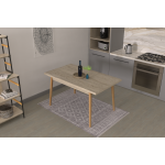 Avanos Sabit Mdf Mutfak Masası - 80x140 Cm Beyaz - Naturel - Görsel 5