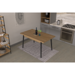 Avanos Sabit Mdf Mutfak Masası - 80x140 Cm Beyaz - Naturel - Görsel 6