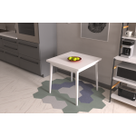 Avanos Sabit Mdf Mutfak Masası - 80x80 Cm Beyaz - Naturel - Görsel 4