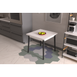 Avanos Sabit Mdf Mutfak Masası - 80x80 Cm Beyaz - Naturel - Görsel 7