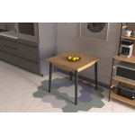 Avanos Sabit Mdf Mutfak Masası - 80x80 Cm Beyaz - Naturel - Görsel 6