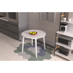 Avanos Yuvarlak Sabit Mdf Mutfak Masası - Q90 Cm Beyaz - Naturel - Görsel 7