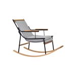 Bal Ahşap-Metal Siyah Ayak Teddy Gri Sallanan Koltuk Tv Sandalyesi - Görsel 3