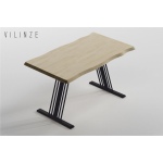 Harran Naturel-Beyaz Yemek Masası - 80x140 cm Naturel/Siyah