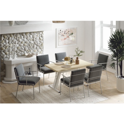 Harran Masa Petek Sandalye Yemek Masası Takımı - 80x140 cm Gri