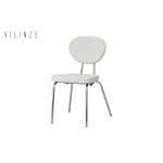 Damla Sevilla Metal Sandalye Nikel - Beyaz