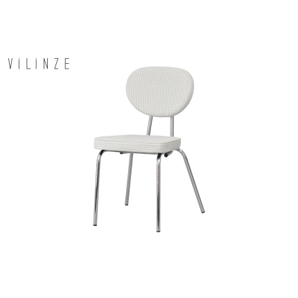 Damla Sevilla Metal Sandalye Nikel - Beyaz