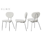 Damla Sevilla Metal Sandalye Nikel - Beyaz - Görsel 2