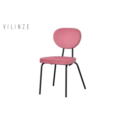 Damla Sevilla Metal Sandalye Siyah - Pembe