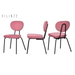 Damla Sevilla Metal Sandalye Siyah - Pembe - Görsel 2