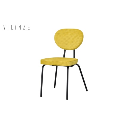 Damla Sevilla Metal Sandalye Siyah - Sarı