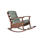 Dandini Kestane Ahşap Sallanan Koltuk Tv Sandalyesi Yeşil - Görsel 2