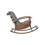 Dandini Kestane Ahşap Sallanan Koltuk Tv Sandalyesi Yeşil - Görsel 3