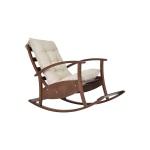 Dandini Kestane Ahşap Sallanan Koltuk Tv Sandalyesi Krem - Görsel 2