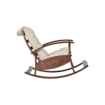 Dandini Kestane Ahşap Sallanan Koltuk Tv Sandalyesi Krem - Görsel 3