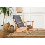 Dandini Naturel Ahşap Sallanan Koltuk Tv Sandalyesi Gri